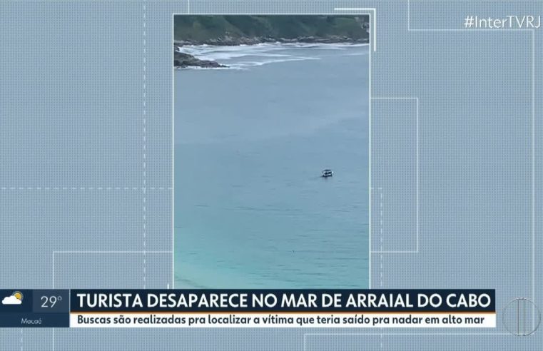 Pescadores encontram corpo no mar em meio a buscas dos bombeiros por turista que desapareceu em Arraial do Cabo