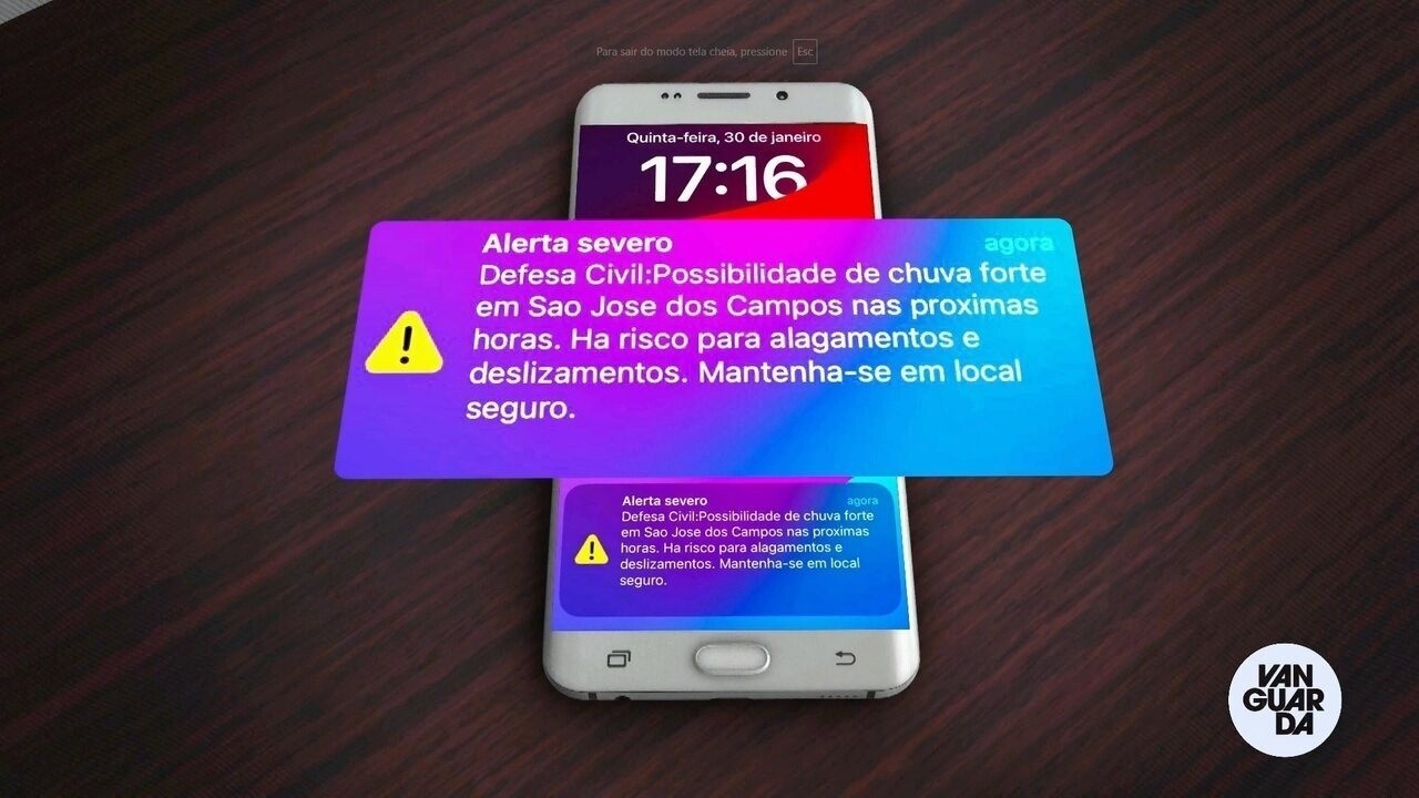 Defesa Civil emite 'alerta severo' para chuva forte, raios e ventania em São José dos Campos, SP