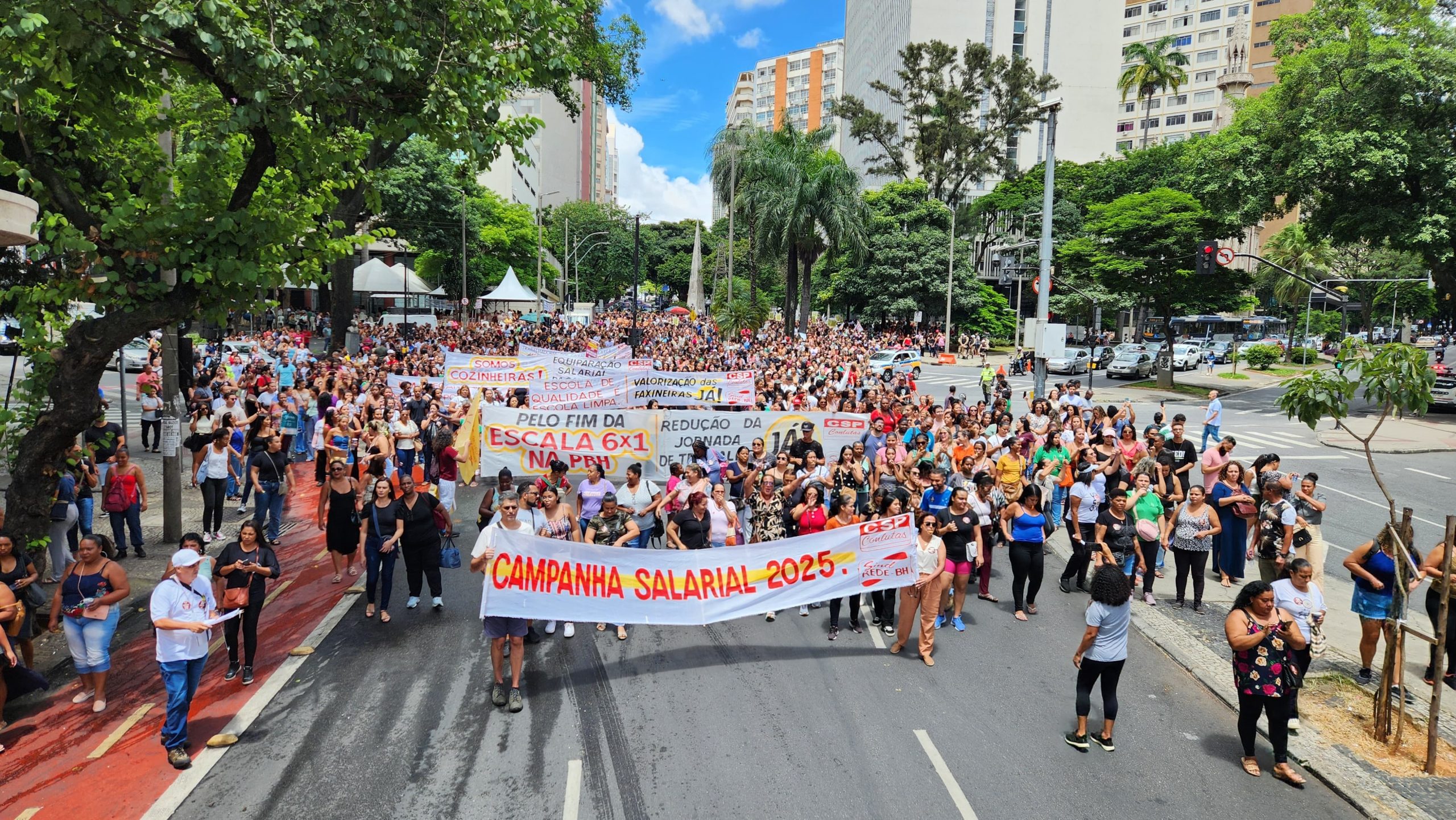 Manifestação deixa trânsito complicado no Centro de BH nesta quarta-feira