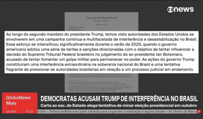 Em carta a Rubio, 31 parlamentares dos EUA acusam governo Trump de tentar interferir na eleição no Brasil