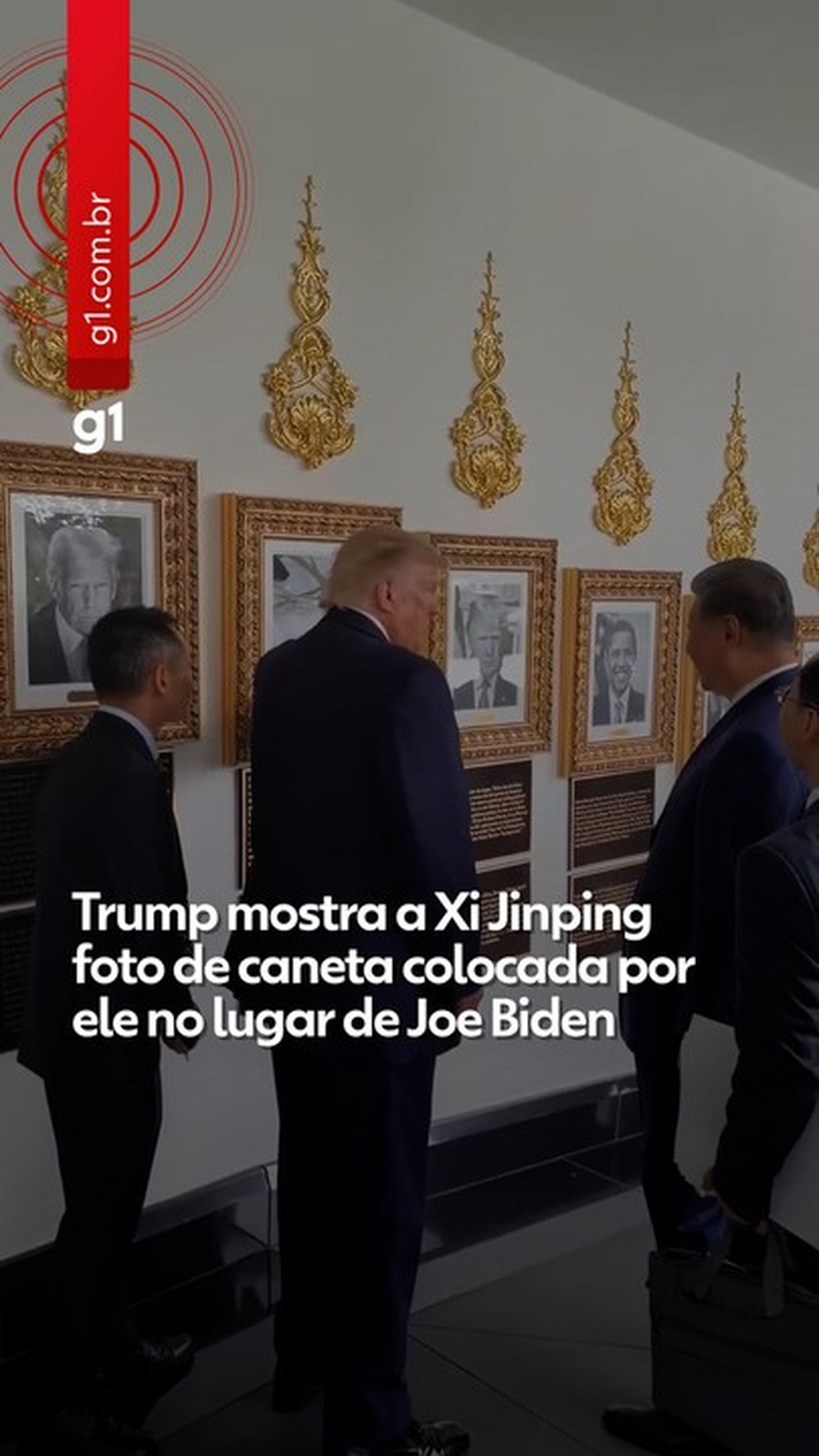 Casa Branca divulga VÍDEO de Trump mostrando foto de caneta colocada por ele no lugar de retrato de Joe Biden