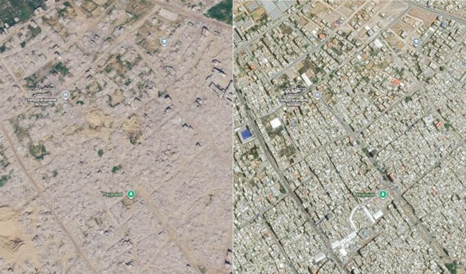 Imagens de satélite do Google Earth mostram devastação no pós-guerra em Gaza; veja ANTES E DEPOIS