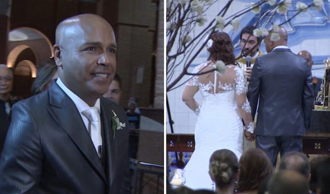 Rick, cantor morto em acidente de helicóptero, se casou na Basílica de Aparecida; Daniel cantou e padre Fábio de Melo fez celebração