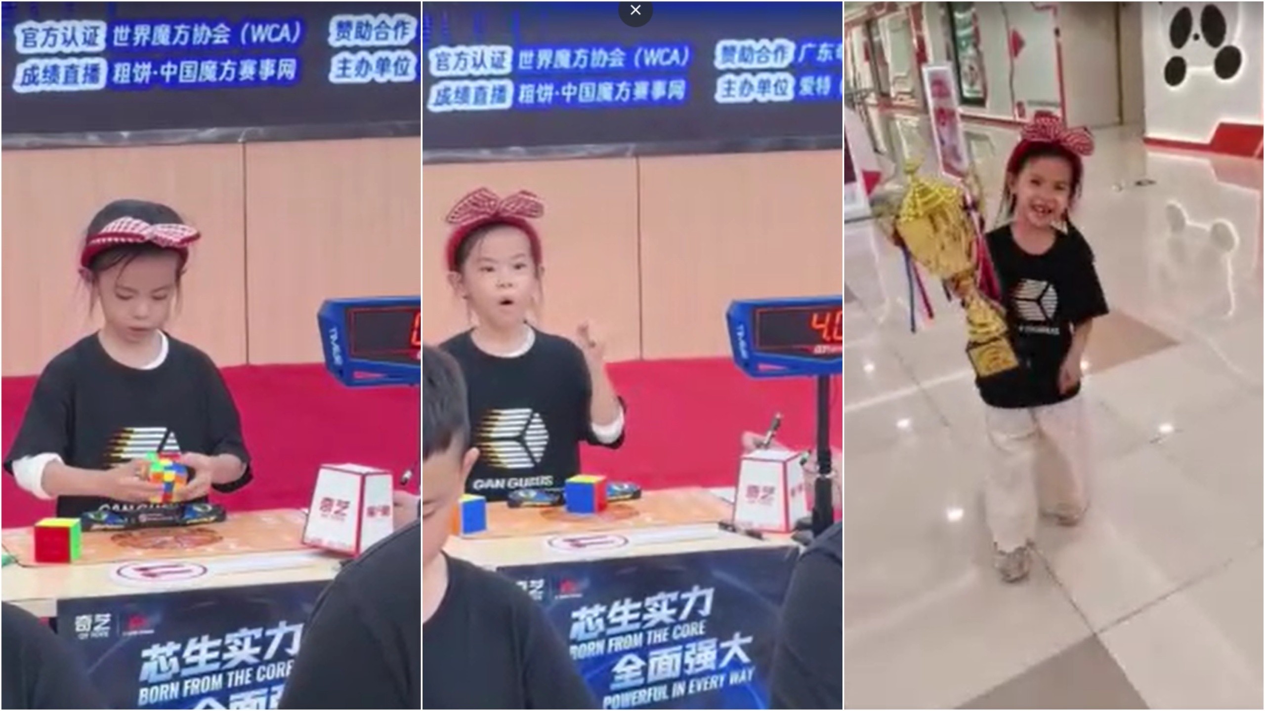 Chinesa de 6 anos bate recorde mundial de cubo mágico duas vezes em 3 dias; veja VÍDEO