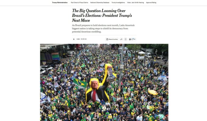 ‘Fator Trump’, ‘risco à democracia’ e ‘costas para o futuro’: como jornais internacionais destacam a eleição no Brasil