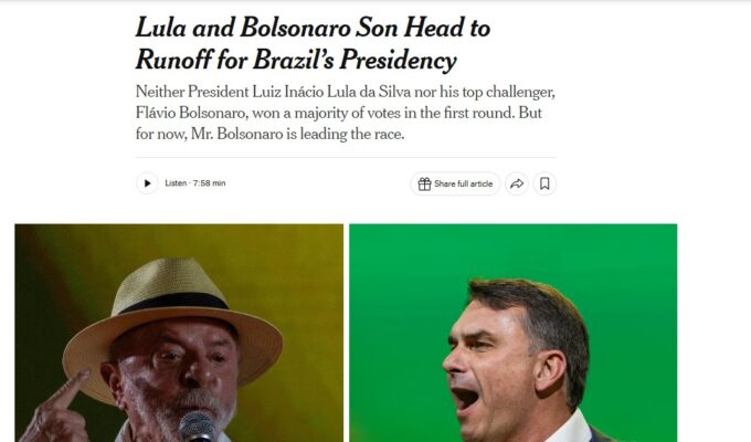 Flávio e Lula no 2º Turno: veja a repercussão internacional do resultado das eleições