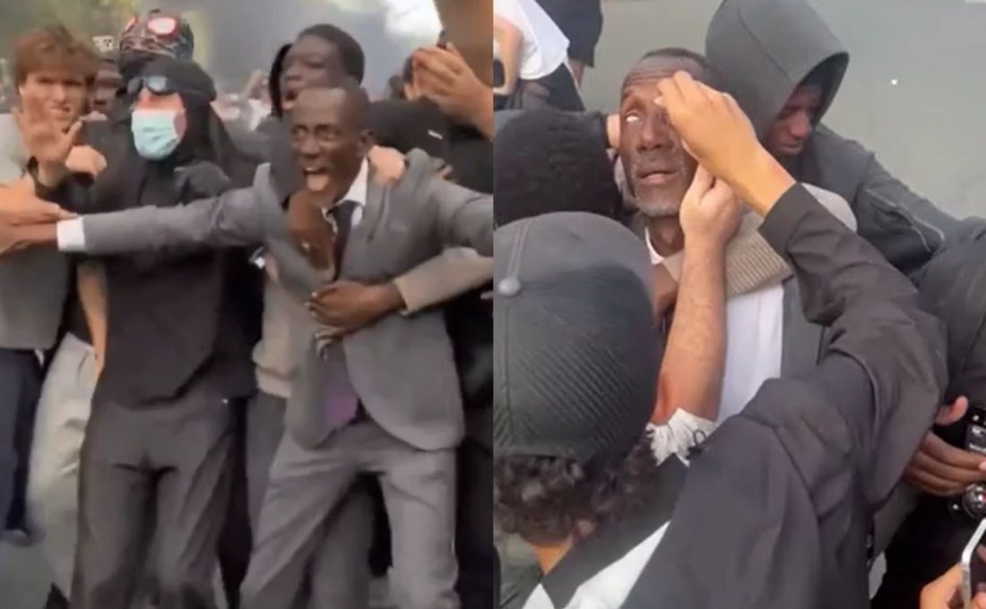 VÍDEO: prefeito de subúrbio de Paris protege manifestantes da polícia e é atingido por gás de pimenta