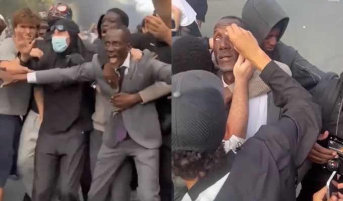 VÍDEO: prefeito de subúrbio de Paris protege manifestantes da polícia e é atingido por gás de pimenta