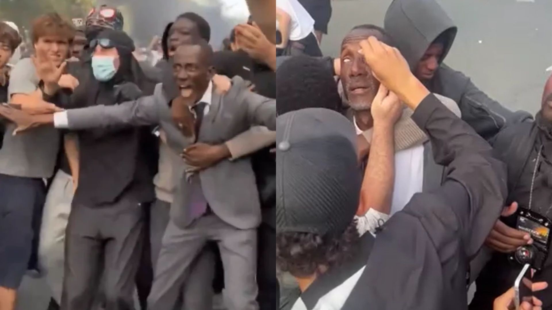 VÍDEO: prefeito de subúrbio de Paris protege manifestantes da polícia e é atingido por gás de pimenta