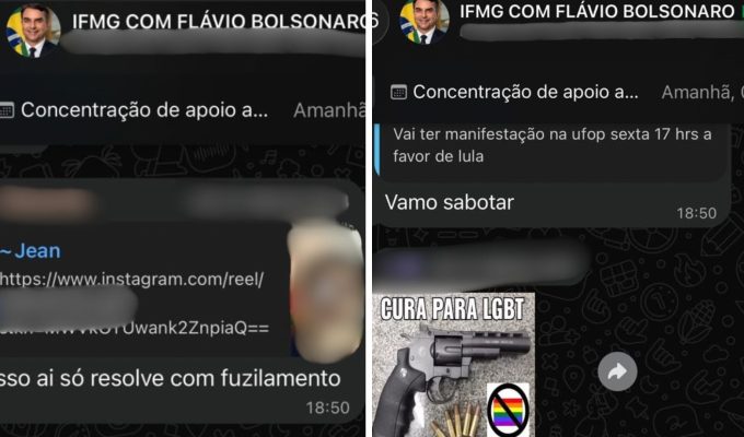 IFMG Ouro Preto denuncia ameaça e discurso de ódio em grupo de estudantes no WhatsApp