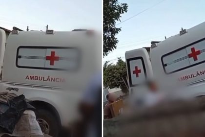 Ambulância de prefeitura é flagrada recolhendo encomendas no Norte do ES