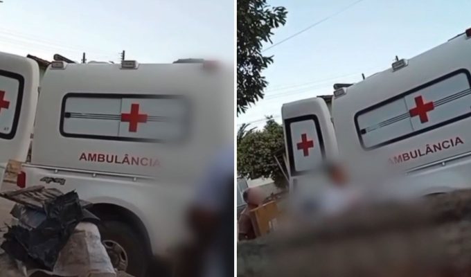 Ambulância de prefeitura é flagrada recolhendo encomendas no Norte do ES