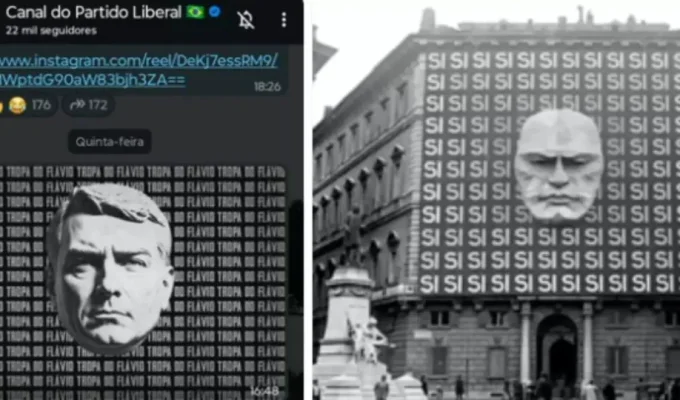 PL usa imagem de Flávio similar à de Mussolini. Sabe o que significa?