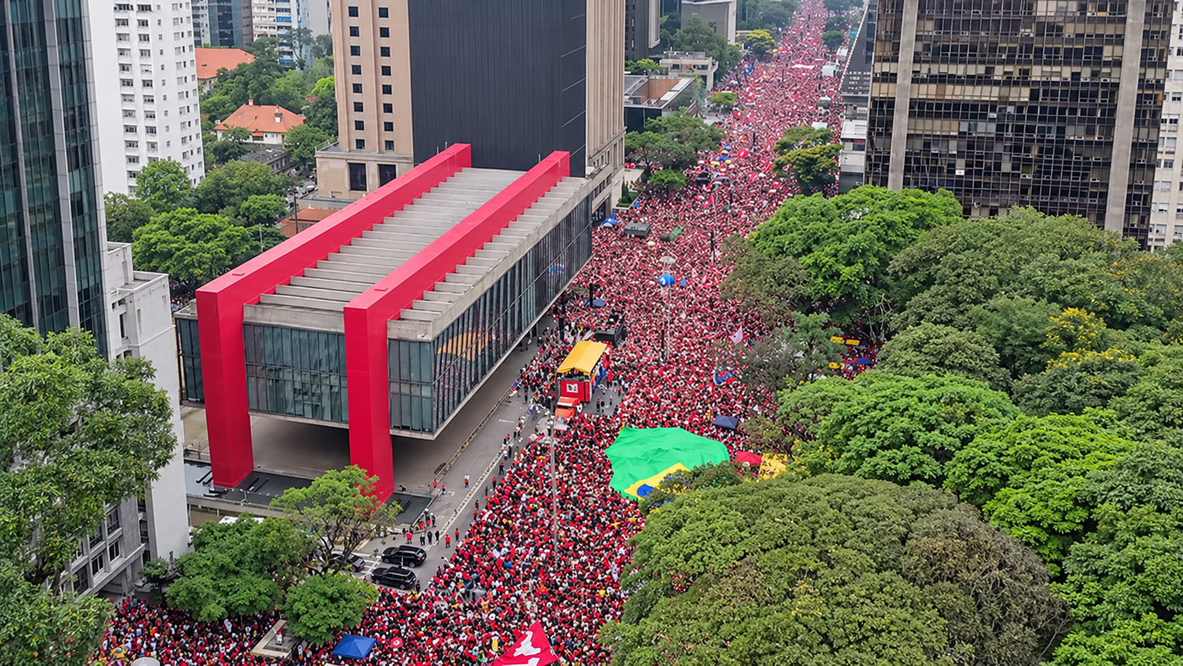 Mais de 1 milhão de pessoas na Av. Paulista em ato pela reeleição de Lula