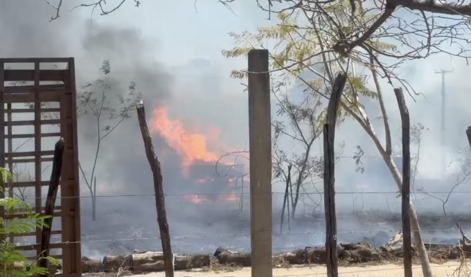 Incêndio atinge caminhões apreendidos pelo Ibama em parque municipal de Mossoró