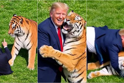 Trump pública vídeo de IA em que aparece brincando com tigre após ataque fatal na Inglaterra