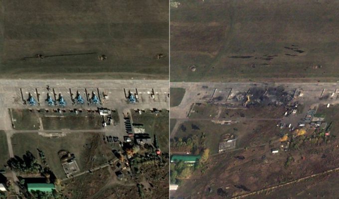 Ucrânia destrói jatos de guerra em base militar russa; veja FOTOS