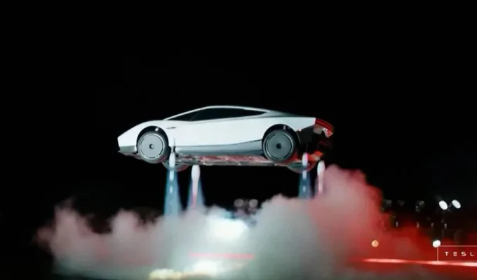 Musk apresenta ‘carro voador’ da Tesla e que atinge 96 km/h em um segundo