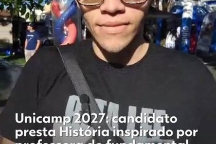 Inspirado por professora do ensino fundamental, candidato escolhe História na Unicamp em busca de olhar crítico: ‘área ajuda sociedade a não repetir erros do passado’