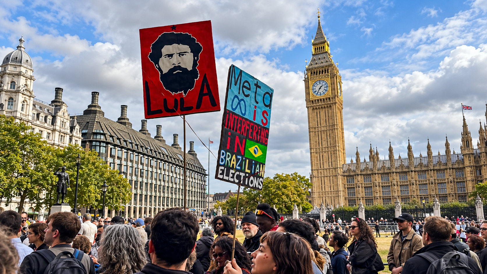 Brasileiros se reúnem em Londres em defesa da democracia e em apoio a Lula