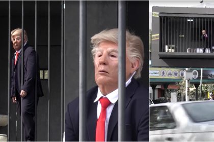 Instalação artística no Irã mostra Trump atrás das grades