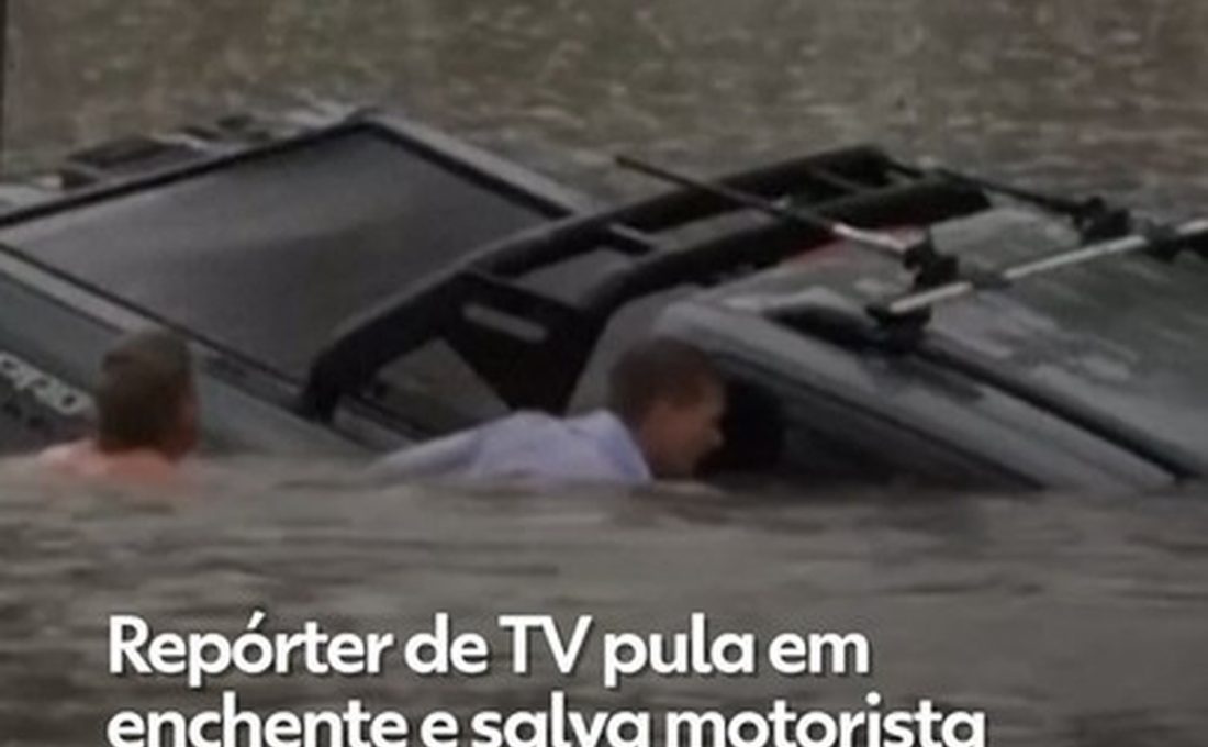 Repórter de TV resgata homem de carro afundando em enchente na Austrália; veja VÍDEO