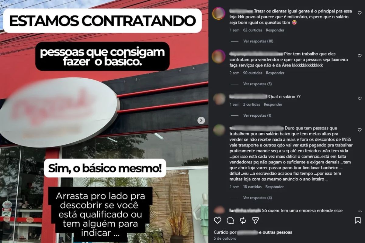 ‘Não desaparecer’: post de loja com requisitos para vaga de emprego viraliza no interior de SP