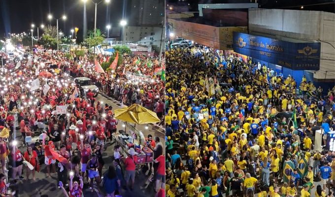 Apoiadores de Lula e Flávio vão às ruas em Natal no último dia de campanha para o 2º turno