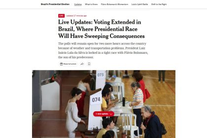 Imprensa internacional repercute prolongamento da votação no Brasil