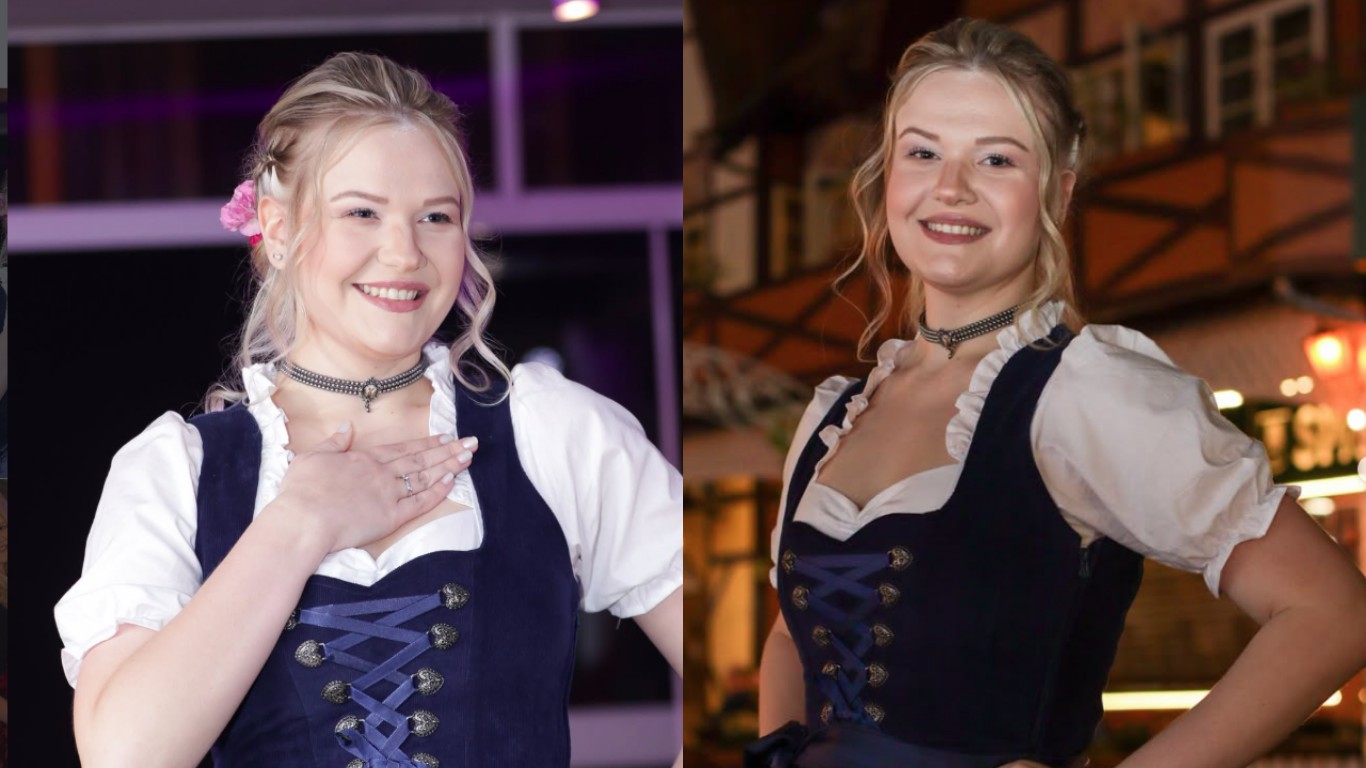 Leitora e jogadora de vôlei: quem é a nova rainha da Oktoberfest Blumenau