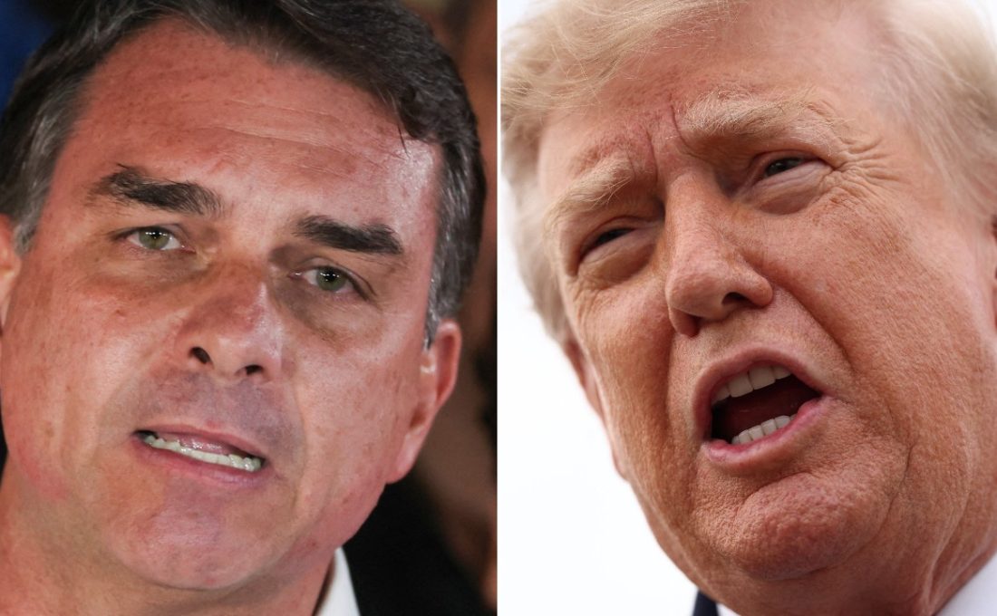 Trump evita apoiar declaração de Flávio Bolsonaro de que é o verdadeiro presidente do Brasil: ‘Não vou me envolver’