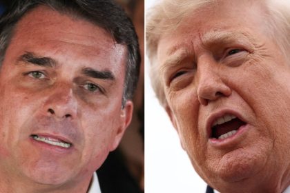 Trump evita apoiar declaração de Flávio Bolsonaro de que é o verdadeiro presidente do Brasil: ‘Não vou me envolver’