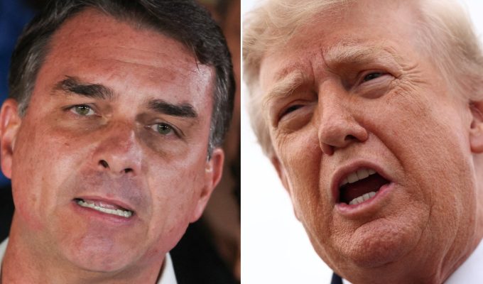 Trump evita apoiar declaração de Flávio Bolsonaro de que é o verdadeiro presidente do Brasil: ‘Não vou me envolver’