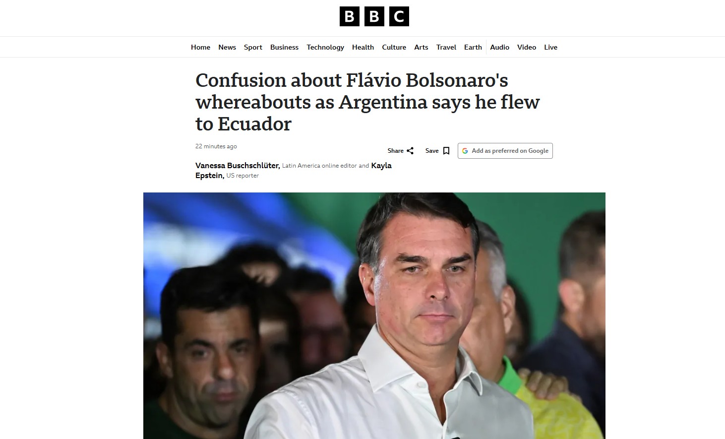 ‘Confusão sobre paradeiro de Flávio Bolsonaro’: imprensa mundial repercute fuga de senador para os EUA