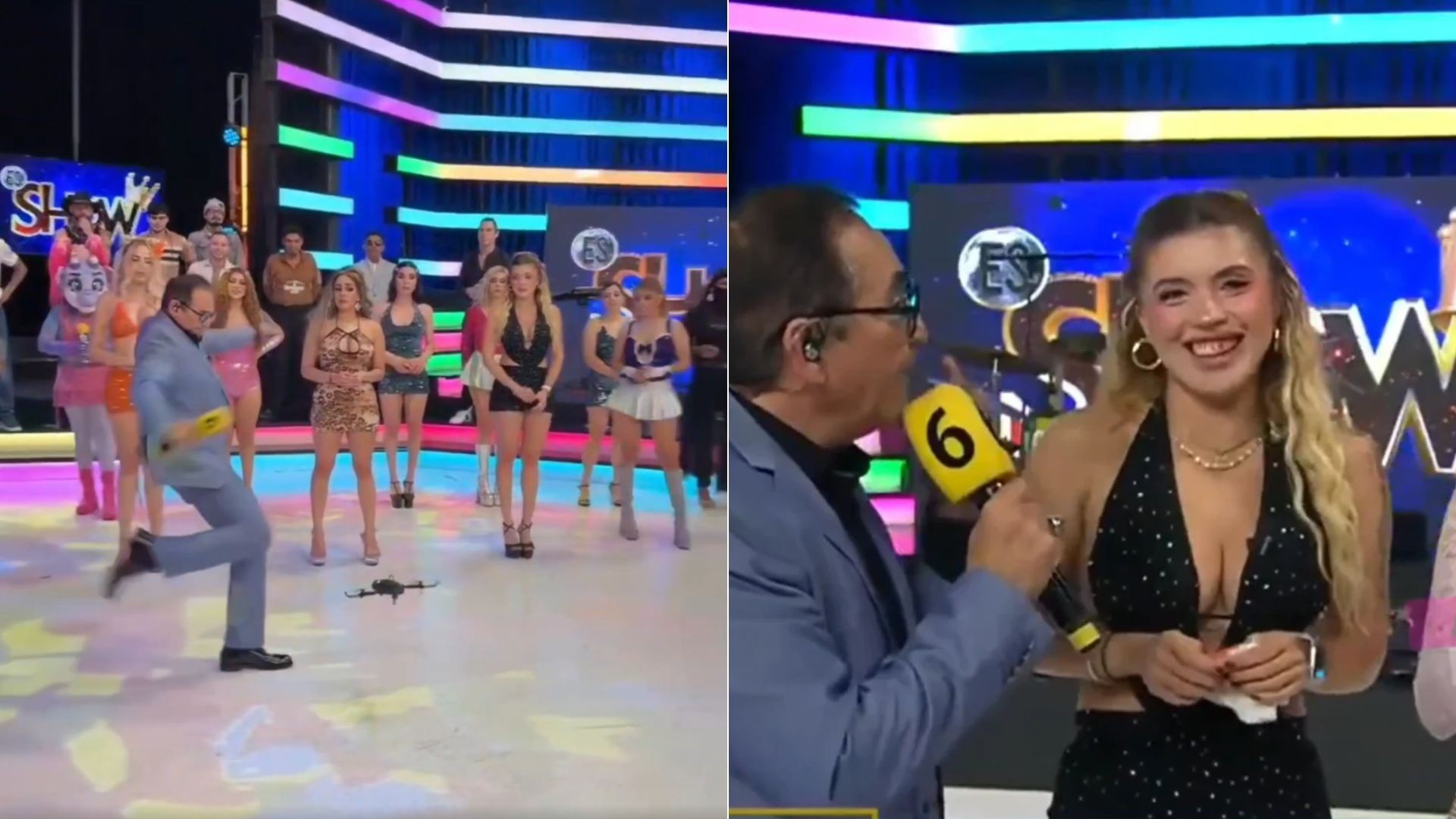 VÍDEO: apresentador de TV chuta drone no rosto de modelo durante programa ao vivo no México