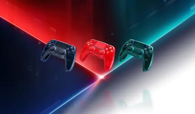 PS5 ganha controles DualSense transparentes em três novas cores para 2027